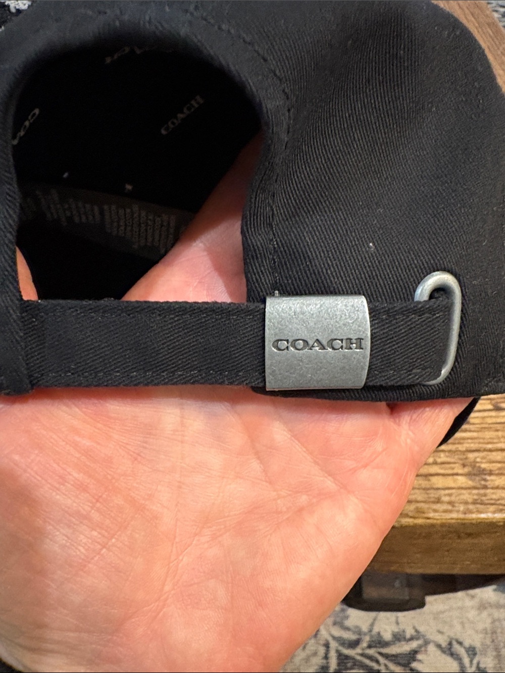 Coach Black Embroidered Logo Baseball Cap - Picture 5 of 8